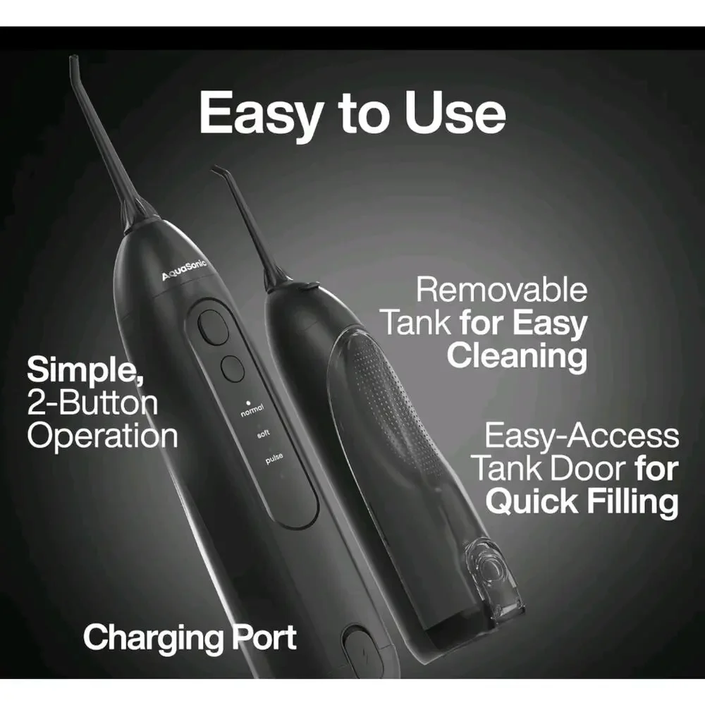 AquaSonic ICON Electric Toothbrush & Water Flosser Bundle - Travel case, chargin